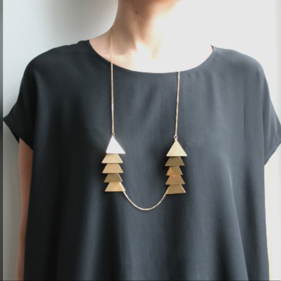 Laura Lombardi Scale Necklace Brass - Picture 4 of 11